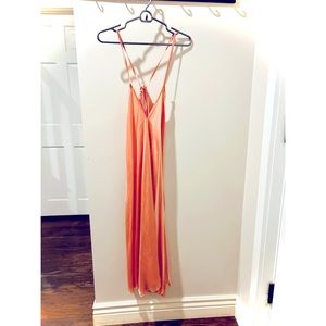 Silk tie slip dress